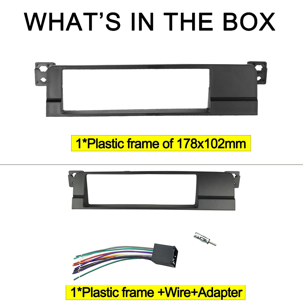 Single 1 Din Fascia for BMW 3 Series E46 1998-2005 Radio CD DVD Stereo Player Panel Dash Mount Trim Kit Surround Frame Plate images - 6