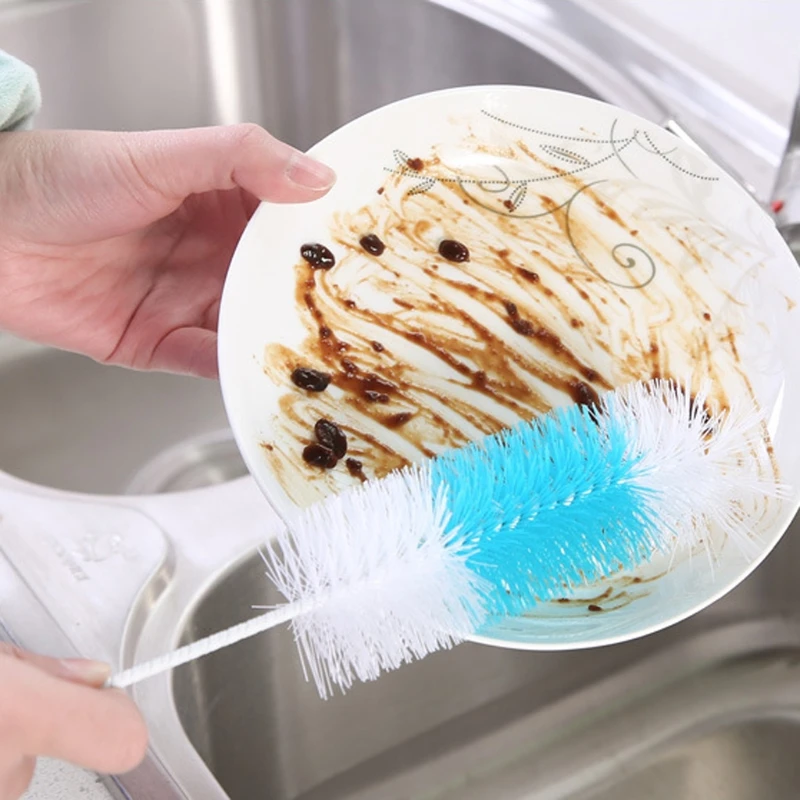 

2Pcs Baby Nipple Bottle Brush 360 Degree Cleaner 30cm Nylon Cleaning Brushes