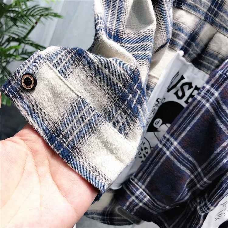 

boy striped shirt spring autumn new casual cotton striped patchwork letter kids shirt outdoor long sleeve shirt 90-130cm z101