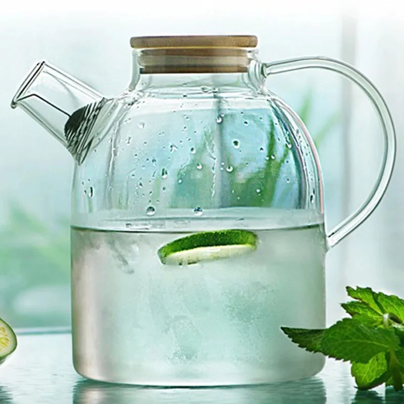 

Термостойкий чайник, чашка-кувшин для холодной воды, бутылка из боросиликатного стекла большой емкости 34 унции/61 унции