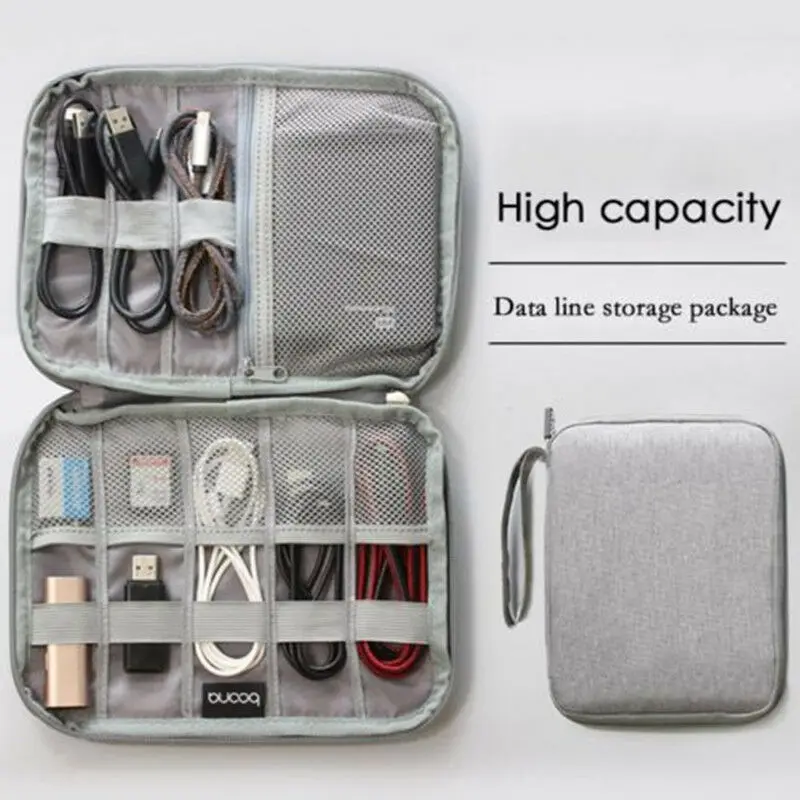 

Portable Electronics Travel storage organizer USB Cable bag Case Digital Gadget