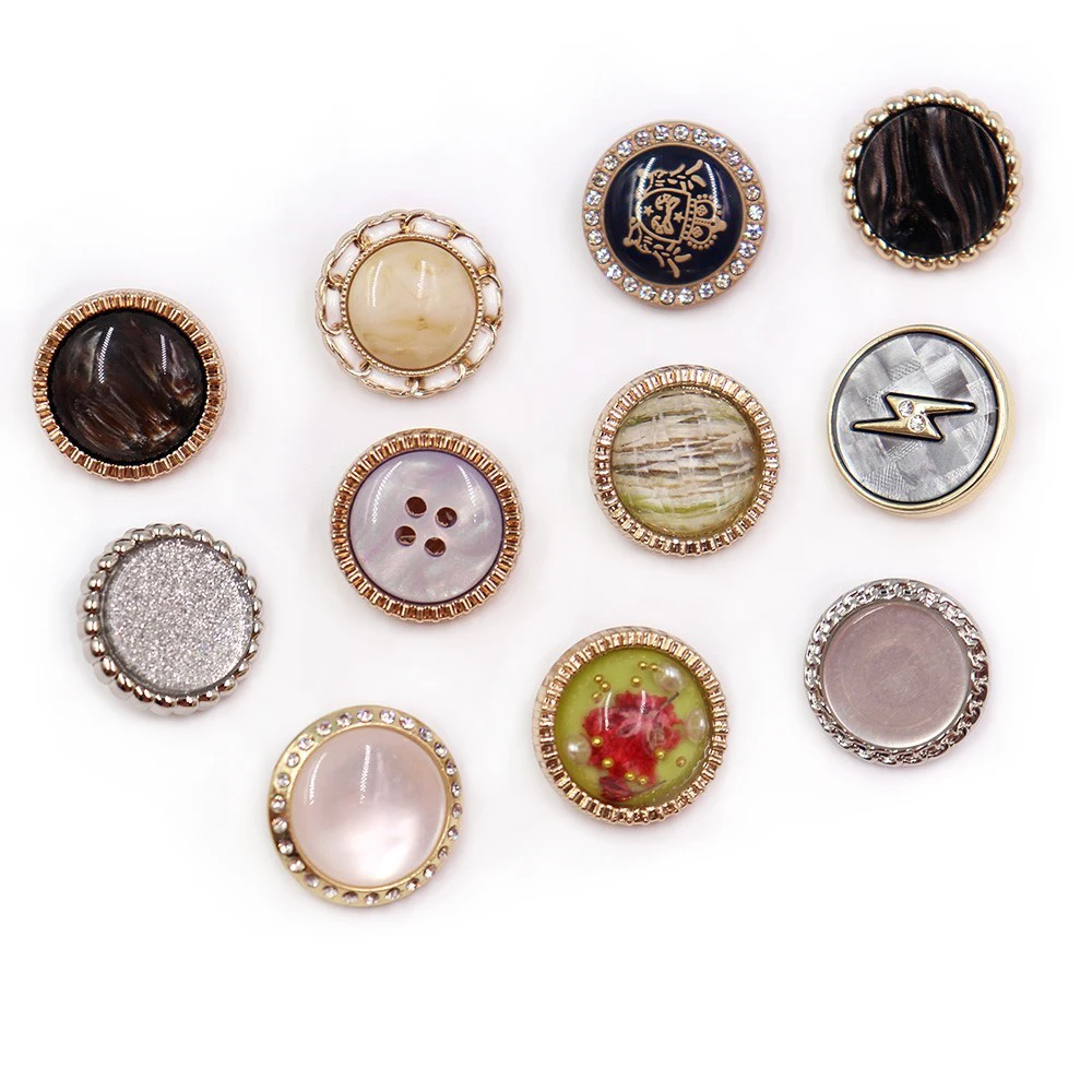

Metal&Beads Buttons Clothes Decoration Clothing Accessories High Quality 10Pcs／Lot 18mm Buttons X-089