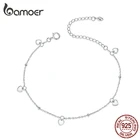 Серебряный браслет-цепочка bamoer S925, браслеты из стерлингового серебра с сердечками, Изящные Ювелирные изделия, антиаллергенный подарок для девушки SCB191