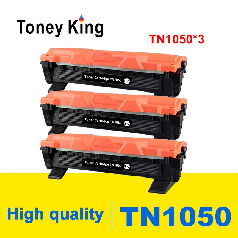 

Toney King 3 PCS Toner Cartridge TN1050 TN 1050 Compatible for Brother HL-1110 1112 DCP-1510 1512R MFC-1810 Printer With Chip
