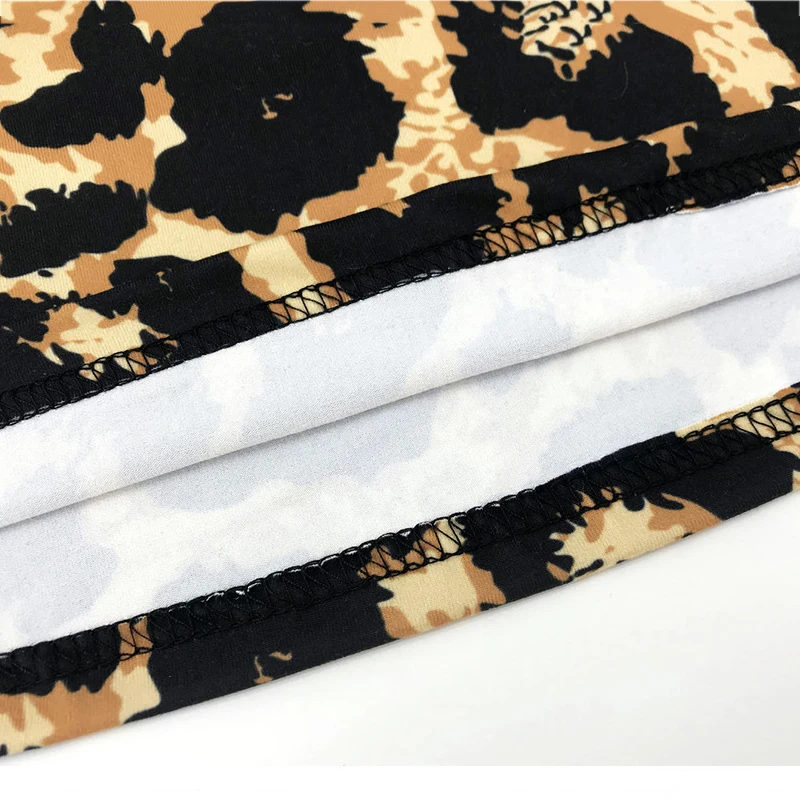 

Autumn Women's T-shirt Tops Sexy Printed Camouflage Bandage Short Sleeve Tops