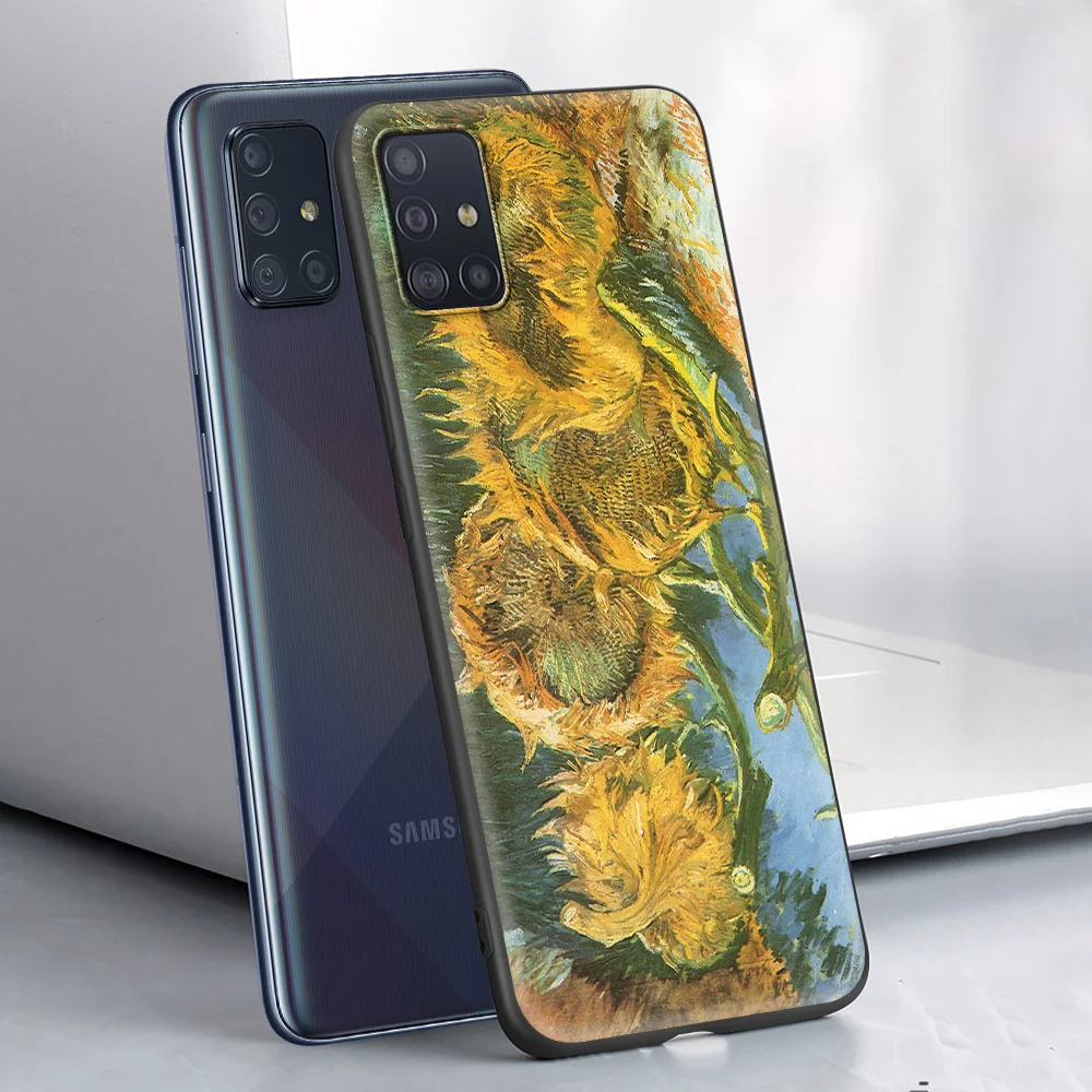 

Smartphone Accessories Cover for Samsung Galaxy A50 A70 A10 A10S A20 A30 A40 A60 Case Shell Van Gogh Starry Night Star Flower