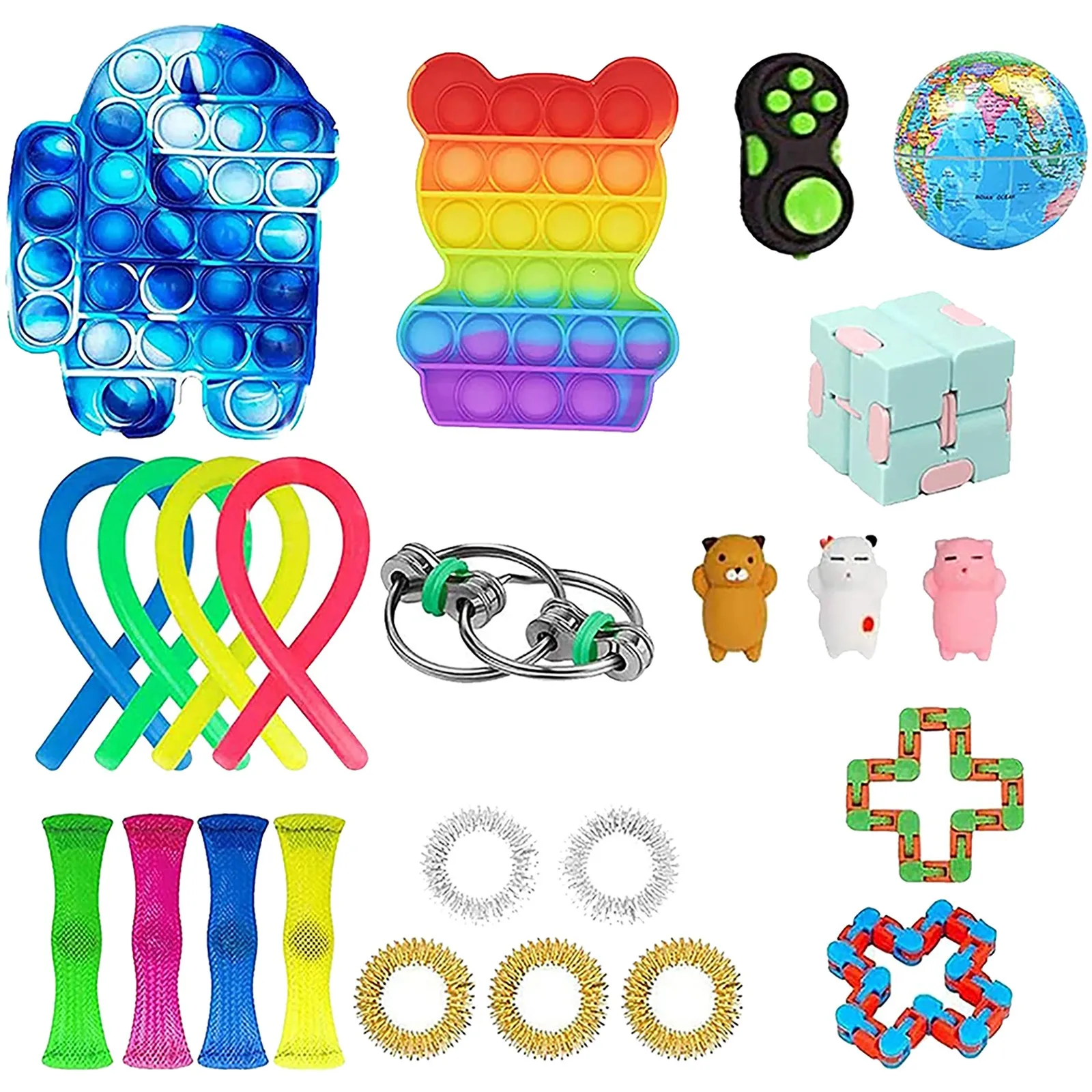 

Fidget Toys Anti Stress Toys Set Stretchy Strings Push Gift Pack Adults Children Squishy Sensory Antistress Relief Figet Toys