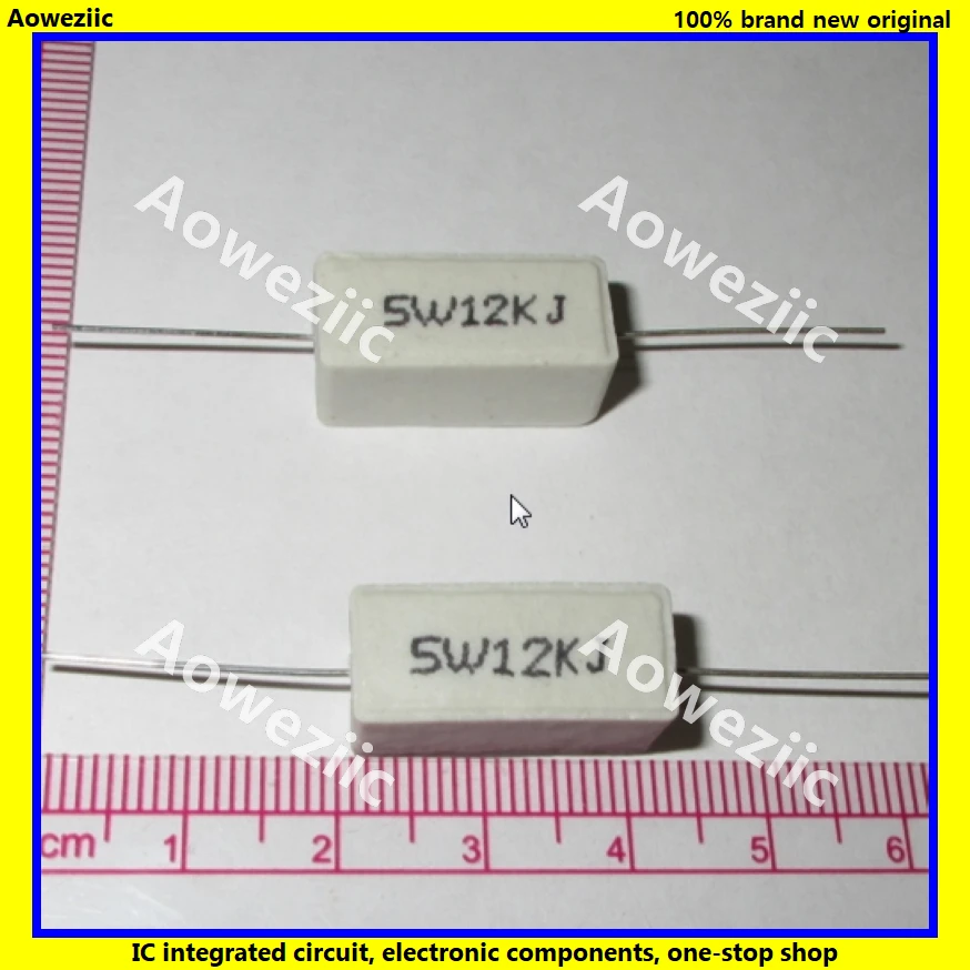 10 шт. горизонтальное сопротивление цемента RX27 5 Вт 12K Ом RJ 5W12KJ 12000R 12000RJ