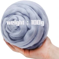 kaobuy ash blue 3 53oz wool roving yarn 100 pure wool spinning wool roving for needle felting wet felting diy