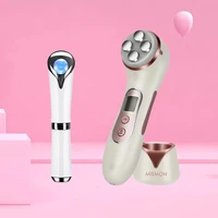 rf ems facial care beauty device led light therapy skin lift anti aging jade thermal eye massager dark circles removers eye care
