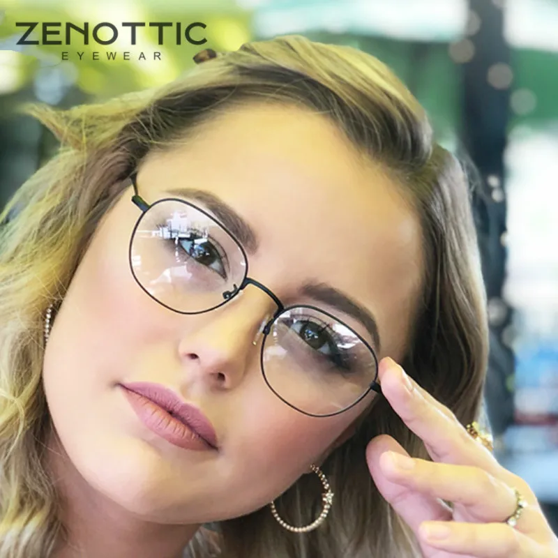 ZENOTTIC винтажная металлическая круглая оправа для очков женщин модная унисекс с