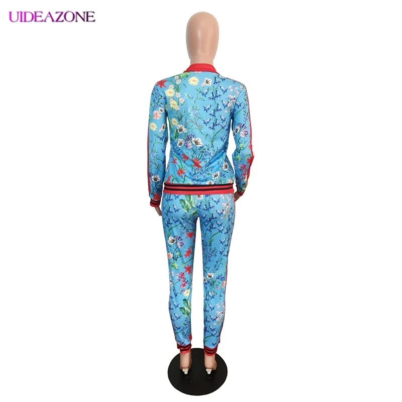 Женский Повседневный костюм UIDEAZONE кофта на молнии с длинным рукавом и цветочным