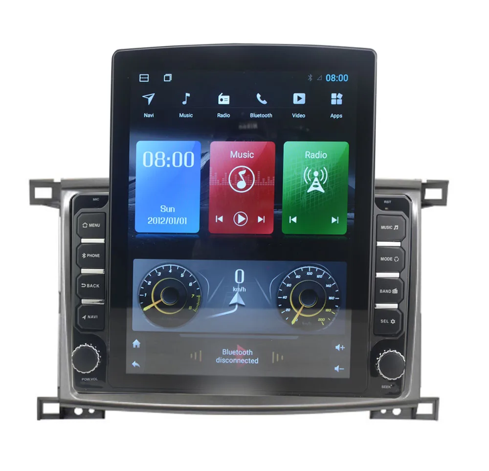 

9.7" octa core tesla style vertical screen Android 10 Car GPS radio Navigation for Toyota Land cruiser 100 LC 100