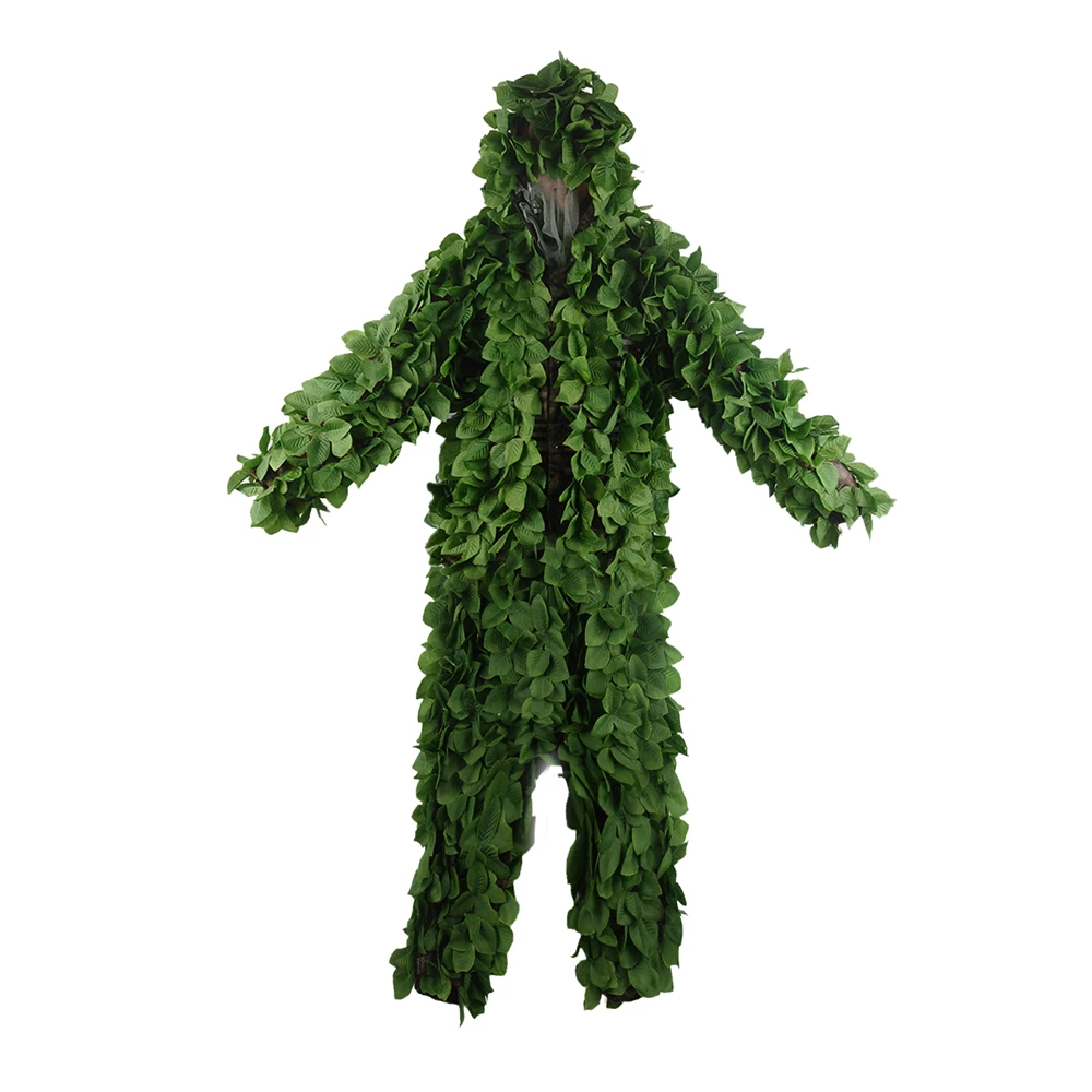 

VILEAD Green Leaves Camouflage Suit Hunting Ghillie Suit Woodland Camouflage Hunting Clothes Camo Sniper Army Airsoft Uniform