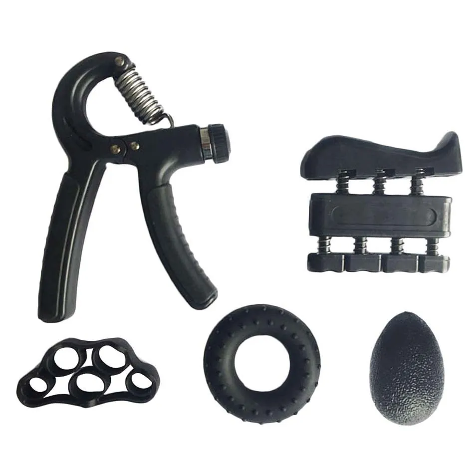 

5 Pieces Hand Grip Trainer Set Finger Resistance Band Rubber Ring Adjustable 5-60KG Heavy Grips Spring Fingers Exerciser Ball