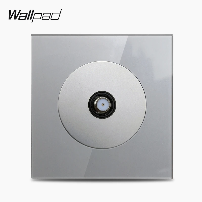 Wallpad L6 серая стеклянная Одиночная спутниковая ТВ антенна FM настенная розетка