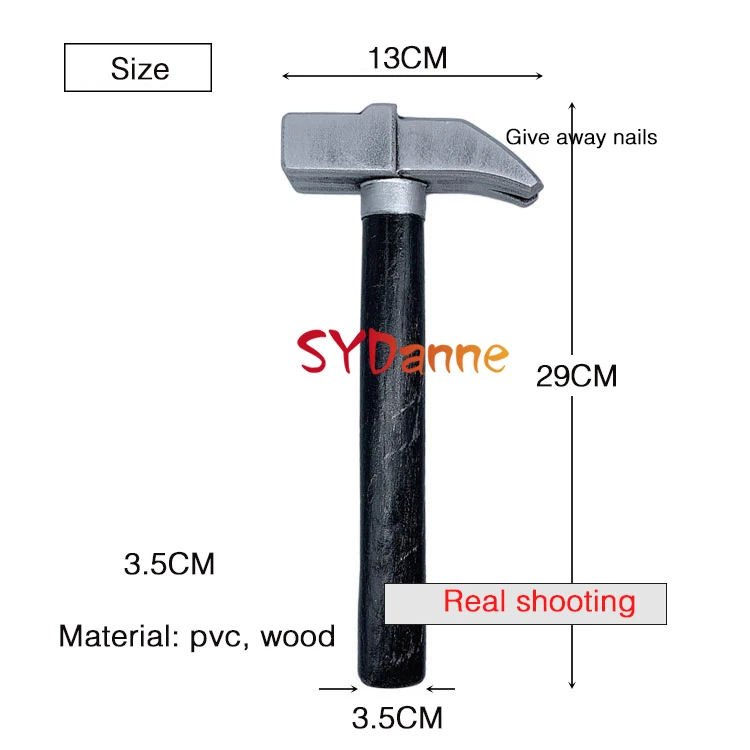 Jujutsu Kaisen Nobara Kugisaki Cosplay Weapon Hammer with Nail Prop – Handmade Costume Accessories image 3