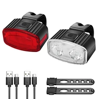 led bicycle light set 4 modes 350mah usb rearchargeable bike front rear light headlight taillight flashlight bicycle accessories