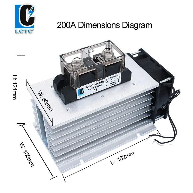 

High Power Industrial SSR With Raditor 200A 300A 400A AC to AC Heavy duty Solid State Relay With Heat Sink And Fan