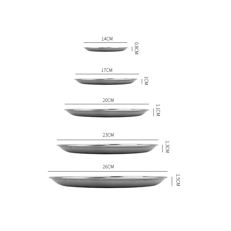 Фруктовая тарелка из нержавеющей стали Стандартная Круглая обеденная для