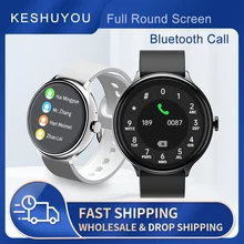 KESHUYOU K50 Round Call Smart Watch Men 1.28 Full Touch IP67 Waterproof Fitness Tracker Sports Women Music Watches For Android