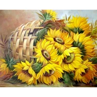 gatyztory oil painting by numbers for adults children sunflower picture by number modern home living room wall decoration paint