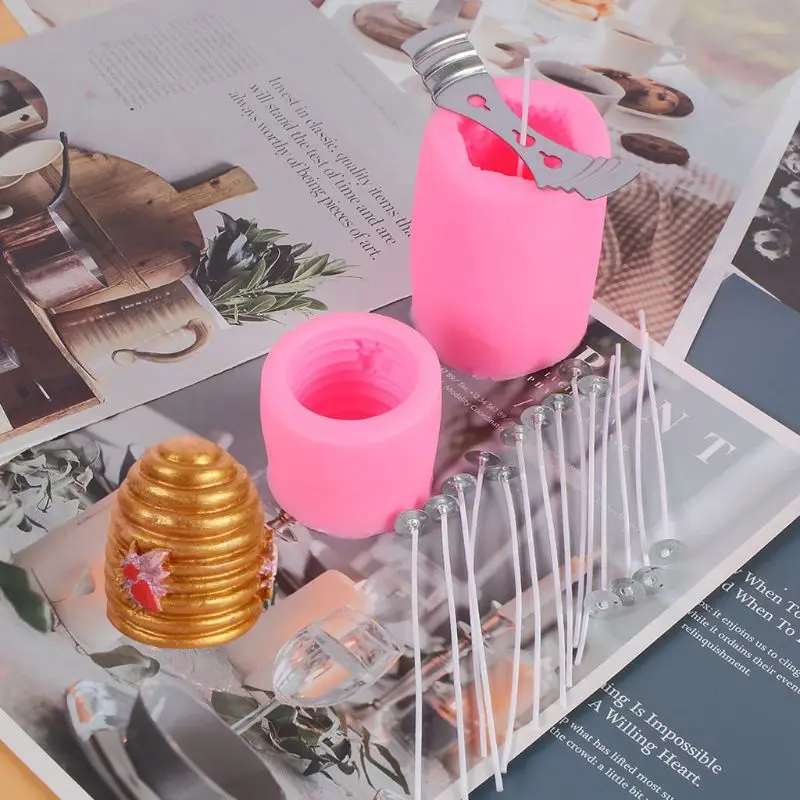 

2Pcs Bee Honeycomb Candle Molds Beehive Silicone Mold Kit Beeswax Candle Soap Handmade Candle Art Making Supplies