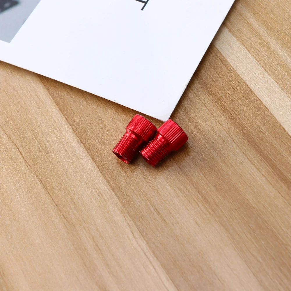 

2pcs Aluminum Alloy Road Bike Adapters Wind Fire Wheels Adapters Gas Nozzle Air Conversion Head Converter (Red)