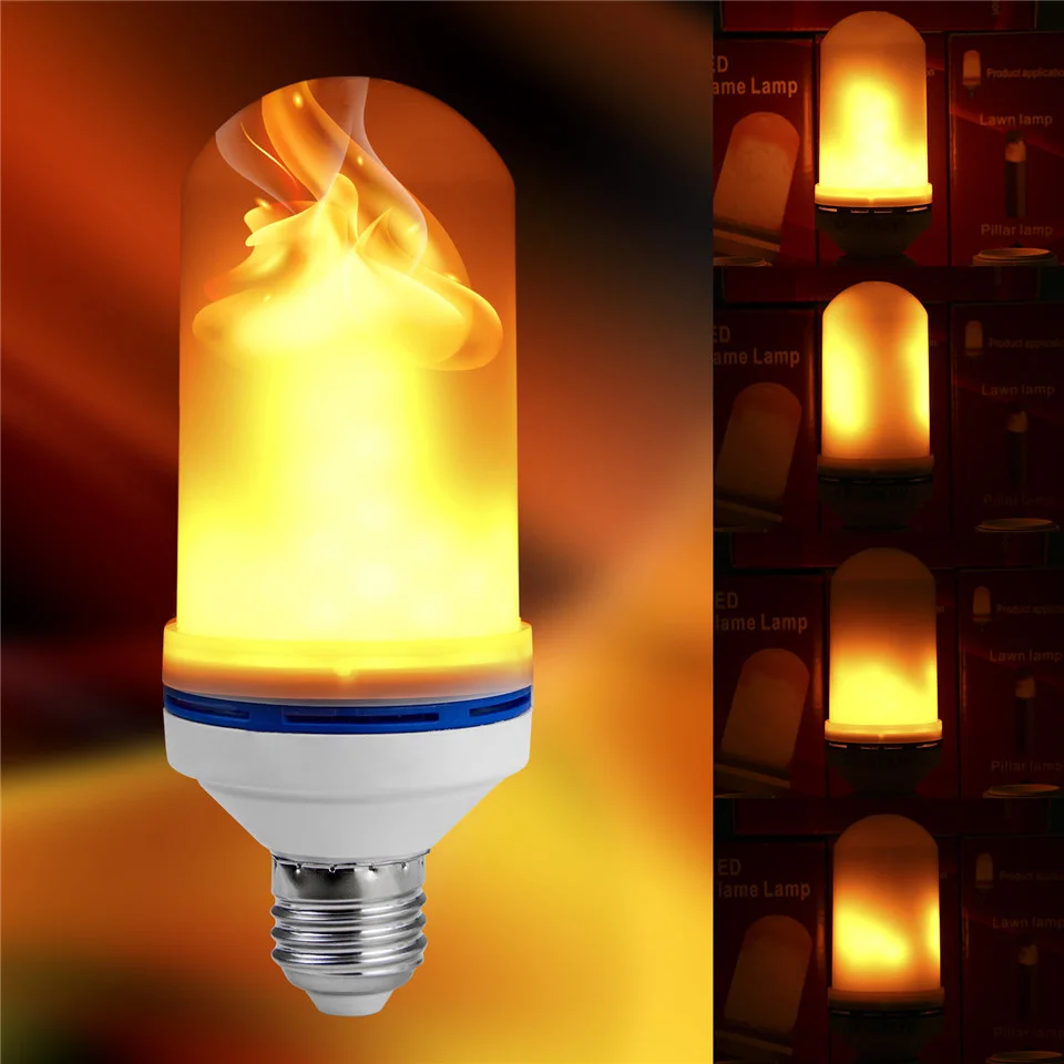 

LED Flame Fire Light Bulb AC Flickering Decorative Flame Atmosphere mood Wall Lamp Artificial vivid fire party bar E26 E27 9W