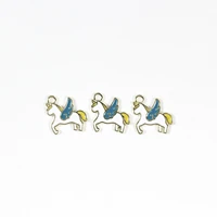 flying unicorn cartoon alloy jewelry accessories rubber band earrings pendant diy necklace earrings accessories jewelry and
