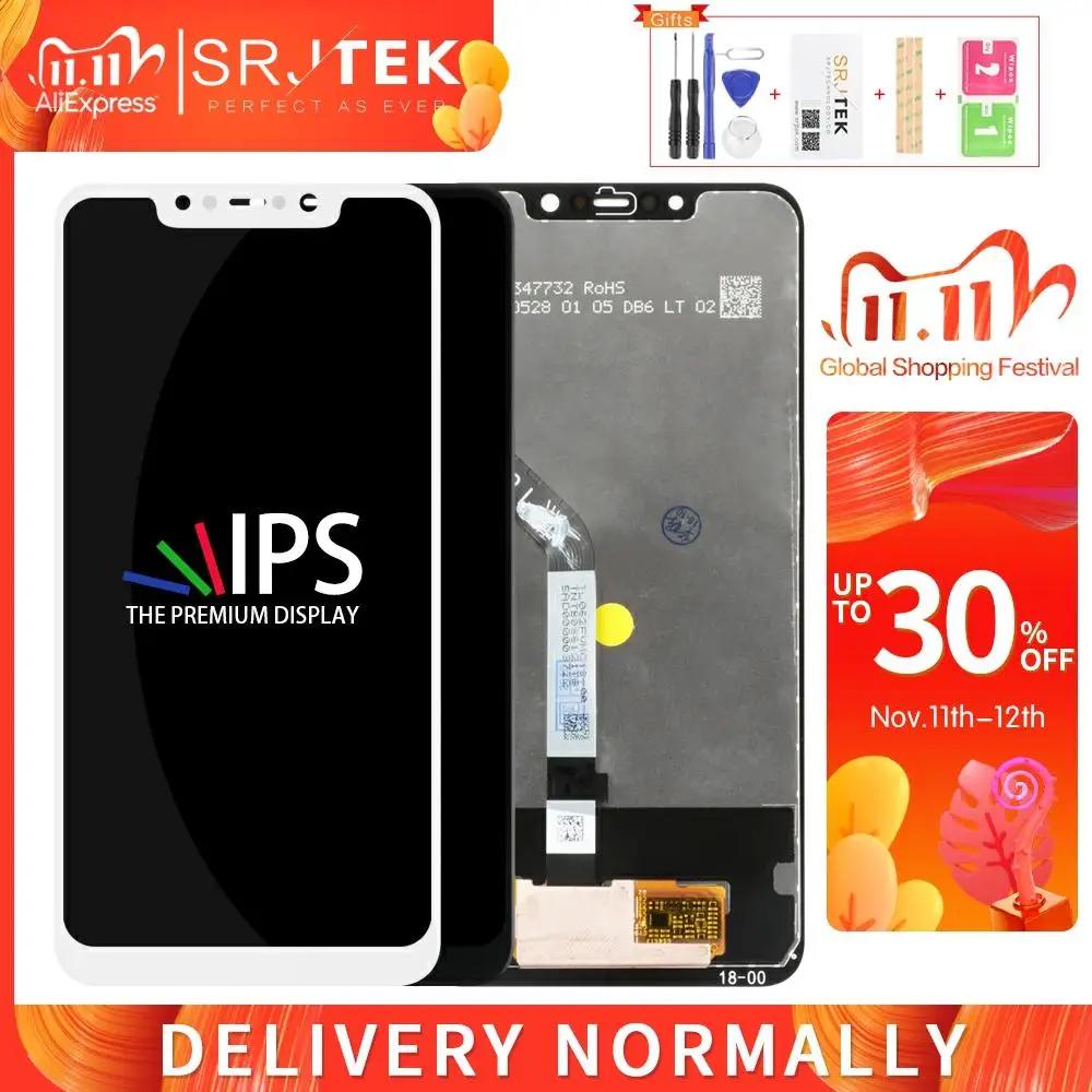 ЖК экран Srjtek для Xiaomi Pocophone F1 стеклянный матричный сенсорный с дигитайзером в