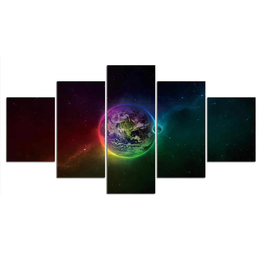 Звездное небо печати плакатов земли рисунок с Луной для Гостиная Обложка