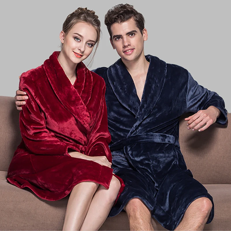 

Luxury Lovers Soft as Silk Flannel Warm Long Bathrobe Women Lounge Dressing Gown Bride Kimono Bath Robe Bridesmaid Robes Wedding