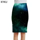 Женская юбка с принтом KYKU, летняя офисная юбка с принтом в виде Вселенной
