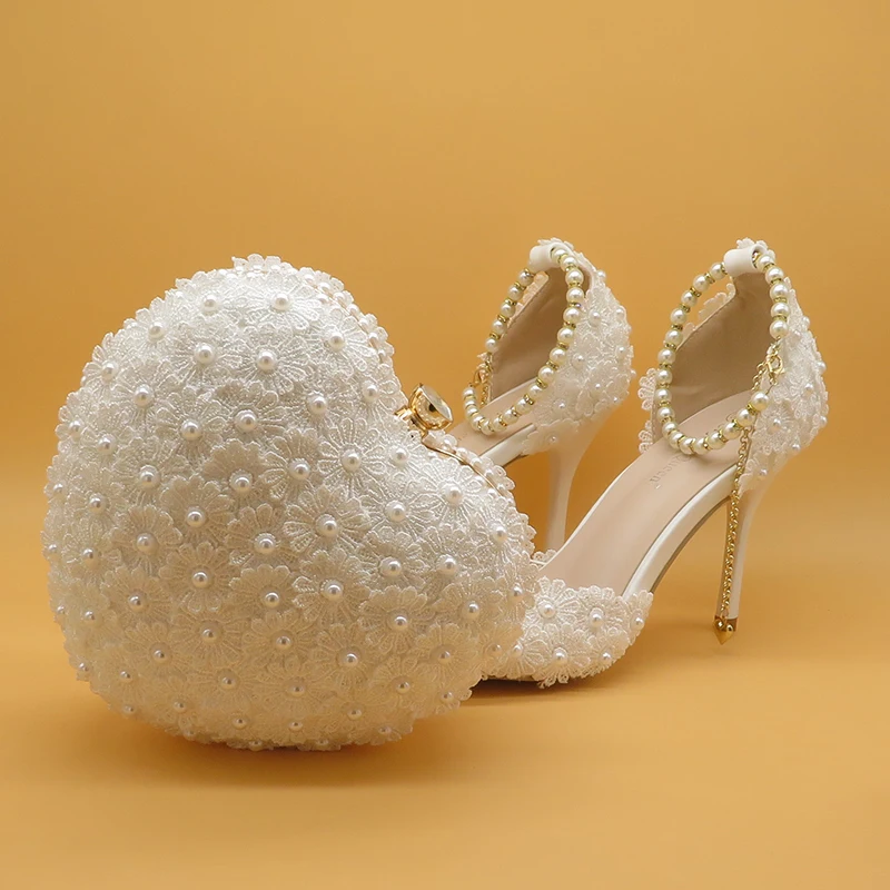 

BaoYaFang/модные свадебные туфли с цветочным узором и сумочкой в комплекте; Женские вечерние туфли на высоком каблуке с острым носком и ремешком...