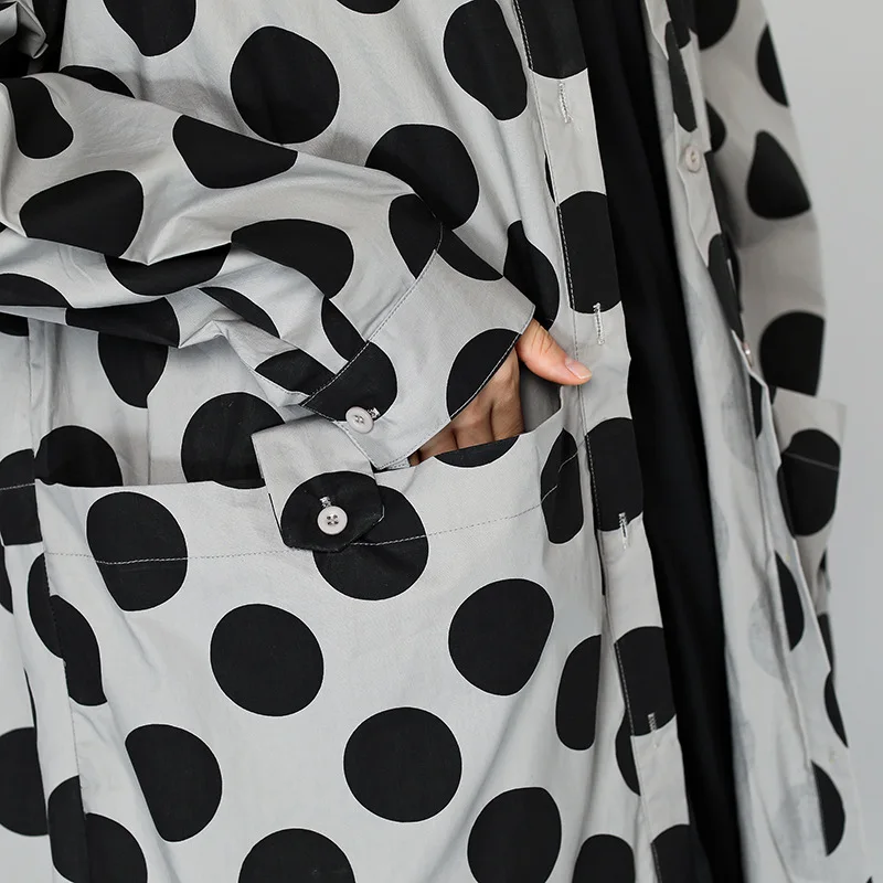 XITAO Длинная блузка с разрезом корейская мода отложной воротник размера плюс