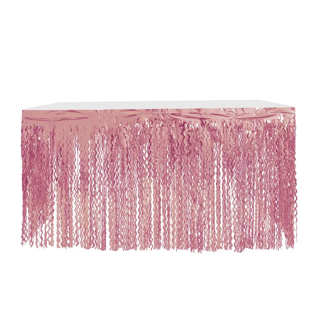 TPFOCUS Multicolor Glitter Spiral Tassel Curtains Bridal Shower Table Skirt for Wedding Birthday Baby Shower Party Decoration