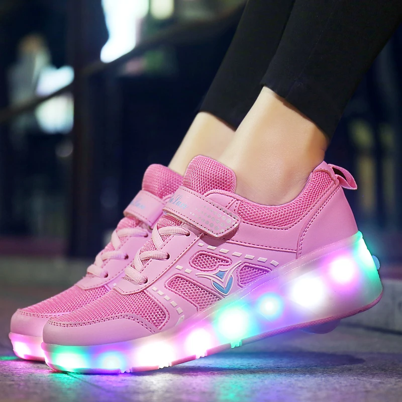 Heelies/ кроссовки; Детские светящиеся кроссовки с колесами; детская обувь; роликовые коньки; обувь на колесах; детские кроссовки для мальчиков и девочек
