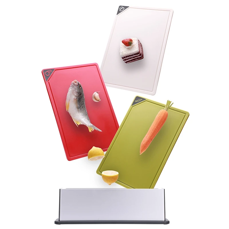 

Non-Slip Cutting Board Set with Storage Case,Classification Cutting Board for Vegetable,Fruit,Meats&Bread,4Pcs/Set