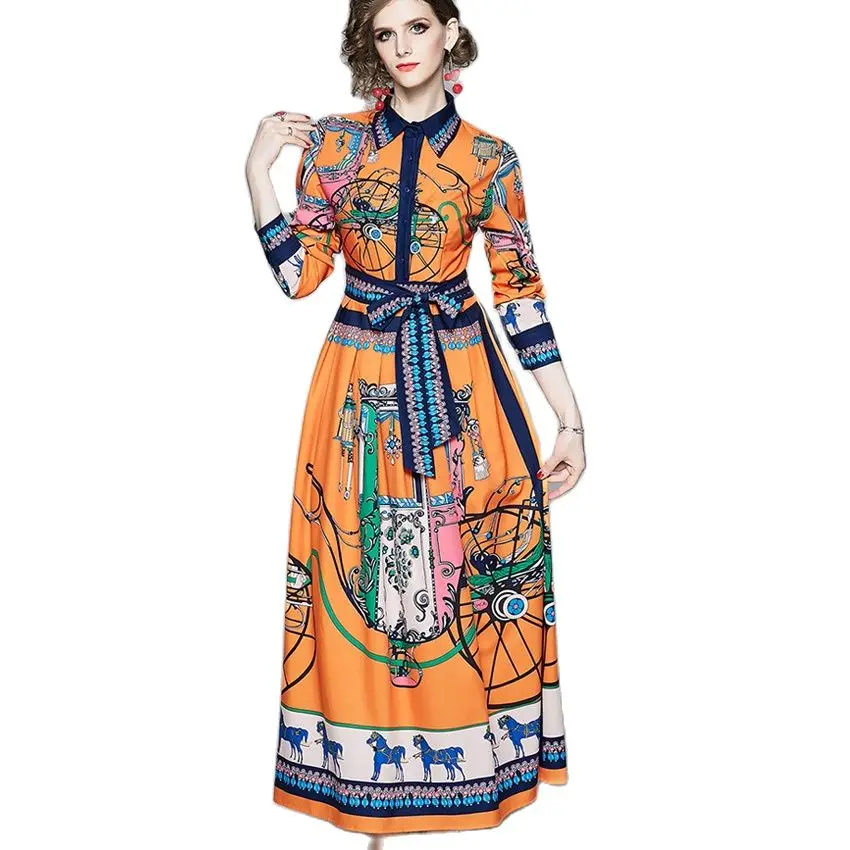 Женское модельное платье макси элегантное винтажное с длинным рукавом и