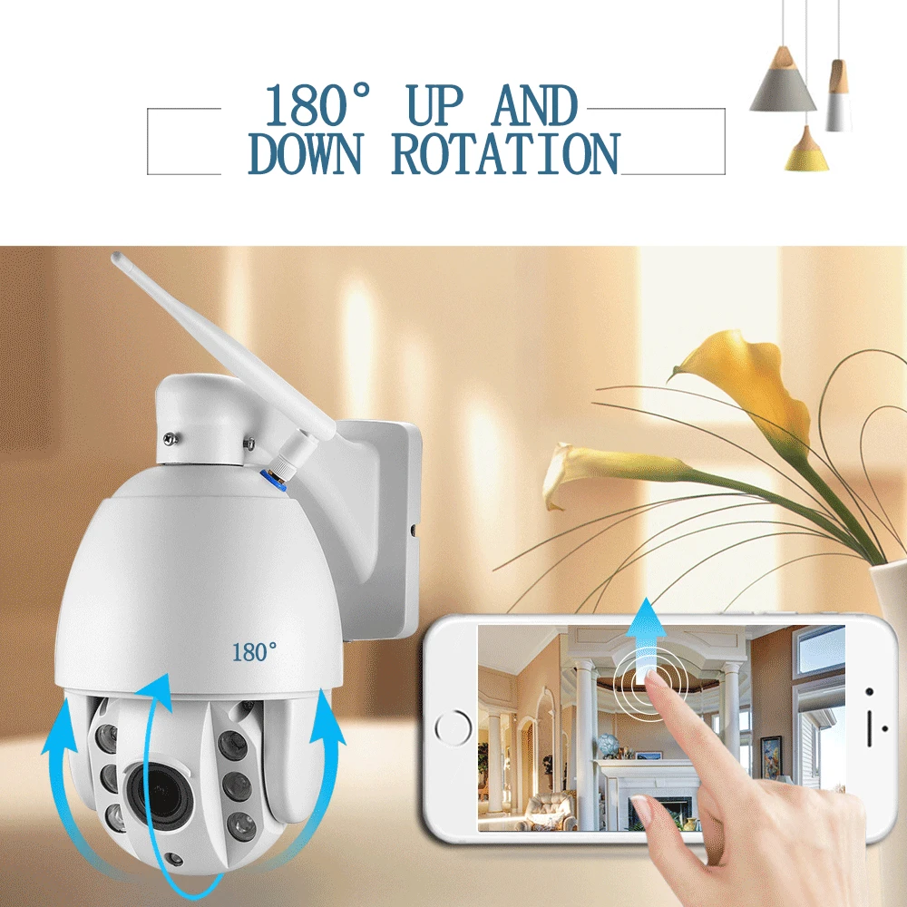 Speed Dome HD 1080P IP Camera Wifi SD Card Slot Waterproof Night vision Motion Detection Mini 4'' PTZ Wireless 4X Zoom |