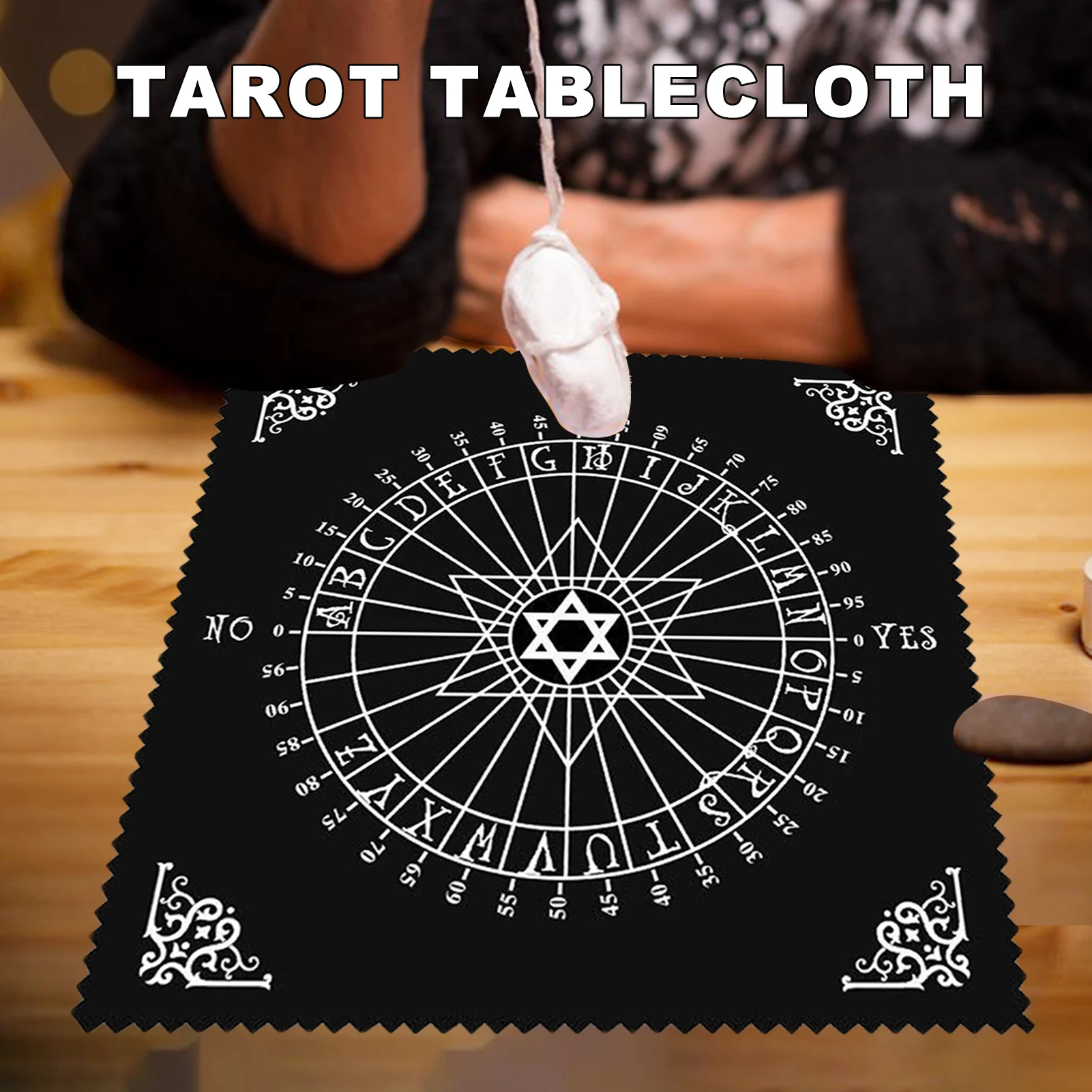 

Tarot Tablecloth Divination Tarot Card Pad Pendulum Magic Pentacle Runes Tarot Altar Table Cloth 30x30cm