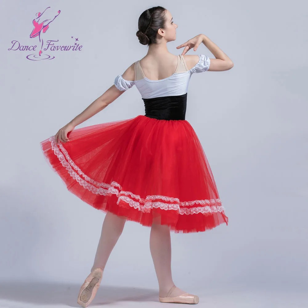 Черный и белый топ из спандекса лиф с красной тюлевой пачкой романтичная пачка