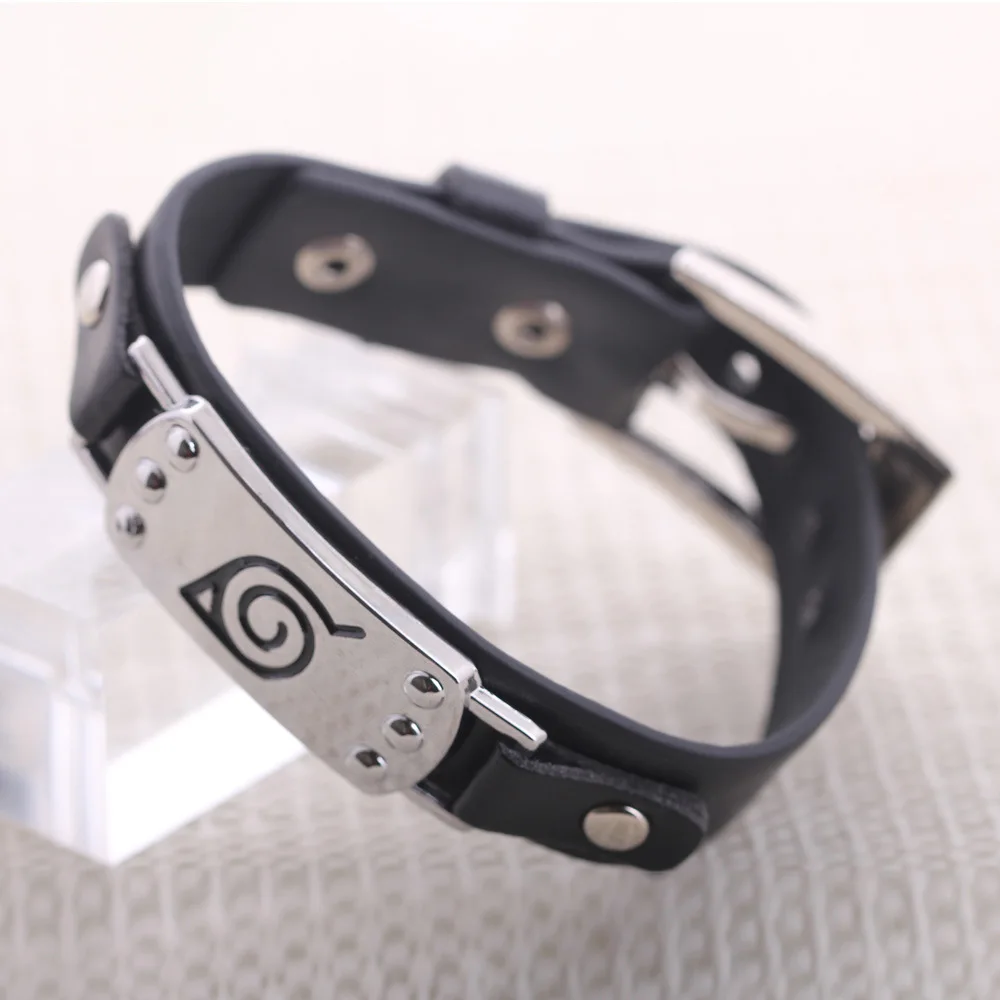 

BUDROVKY Naruto Wooden Blade Logo Punk Bracelet Anime Peripheral New Style Wholesale Dropshipping