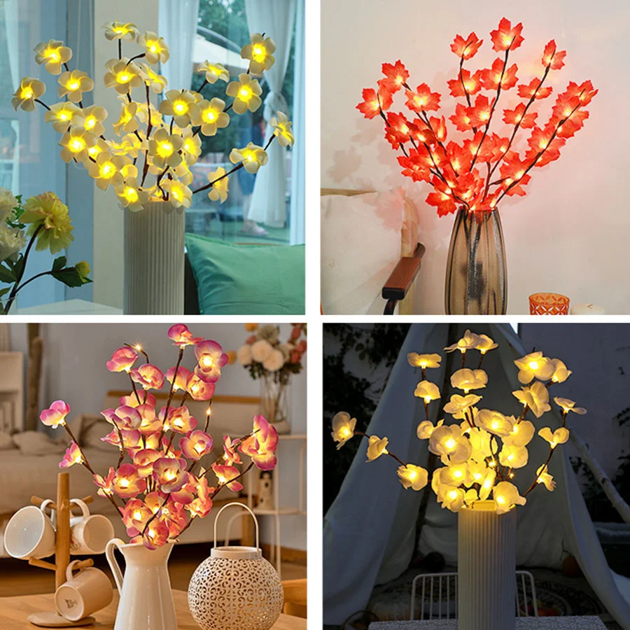 

20 LED Branch Light Battery Operated Lighted Branch Vase Filler Willow Tree Artificial Little Twig Lights for DIY Home Decor