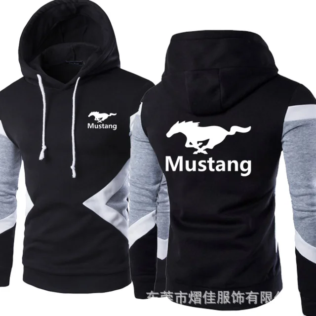 

Толстовка мужская с капюшоном и логотипом машины MUSTANG, на осень