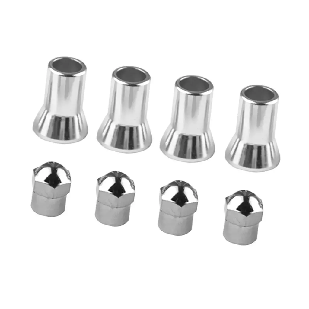 

4 Sets Silver Chromed Plastic Car Truck Wheel TPMS Tire Air Valve Stem Dust Caps With Sleeve Cover Safety High Quality