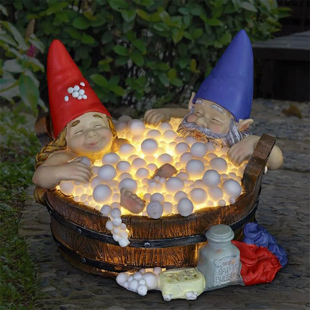 

Home Resin Solar Bath Bubble Gnomes Realistic Exquisite Statue Home Office Balcony Decoration Decoration Crafts