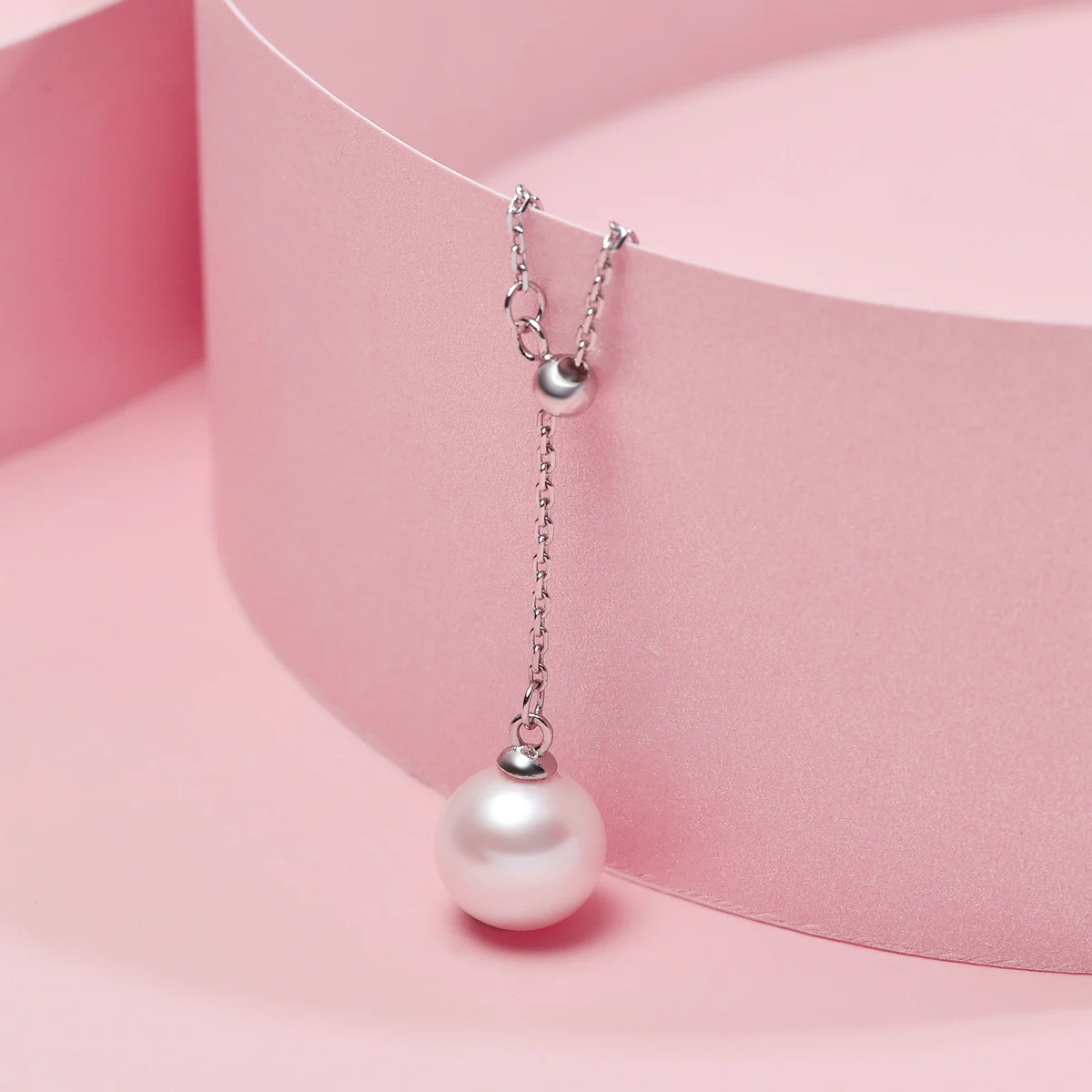 

gN Pearl 8-9mm Round Natural Freshwater Pearl Pendants 925 Sterling Silver Adjustble Minimalist Necklace Chokers Chains gNPearl