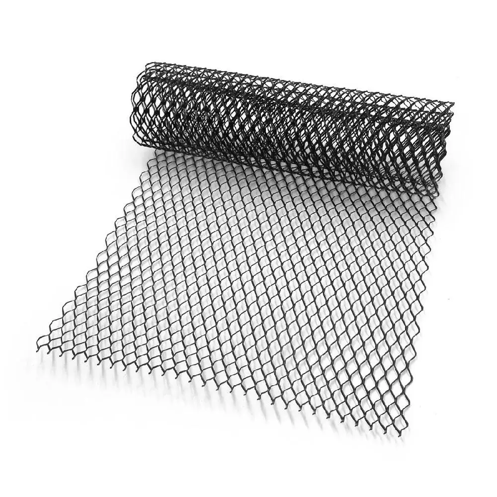 Автомобильная Серебристая/черная сетка для переднего бампера из алюминиевого